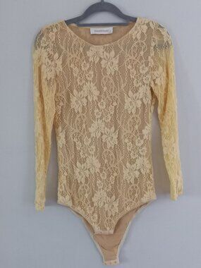 ZIMMERMANN cream yellow long sleeve bodysuit